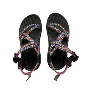 Chaco ZX1 EcoTread Strappy Outdoor Sport Sandal Camper Purple Triangle Youth 4